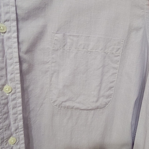 Lord & Taylor Men's Size 16.5 Purple White Checkered Dress Shirt - Picture 3 of 7